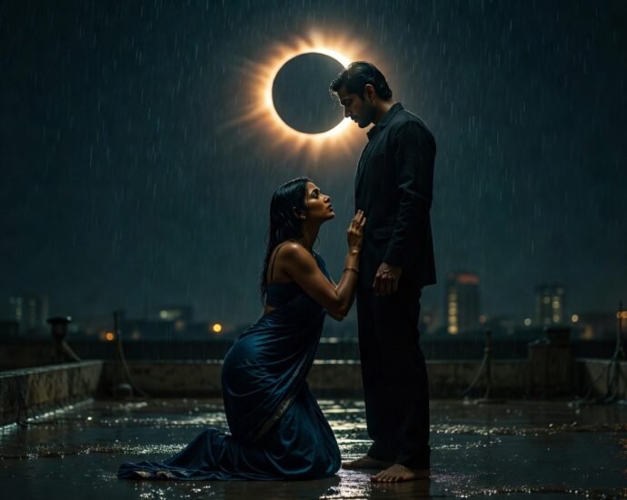 Eclipse Velvet Surrender: Her Throat-Fucked Under Cosmic Dark